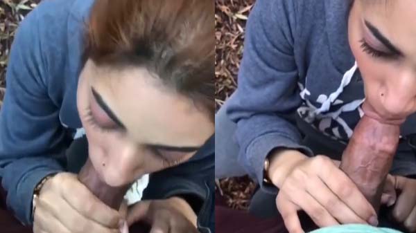 Sexy Girl Giving Blowjob To her BF in Jungle New Porn Video