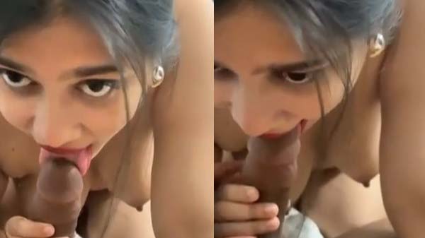 Hot beautiful ladhki bf ka mota lund muh me leke mast chusti hai