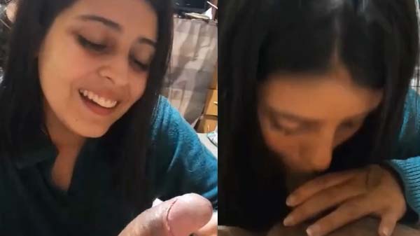 Beautiful girl giving her office boyfriend blowjob leaked mms clip